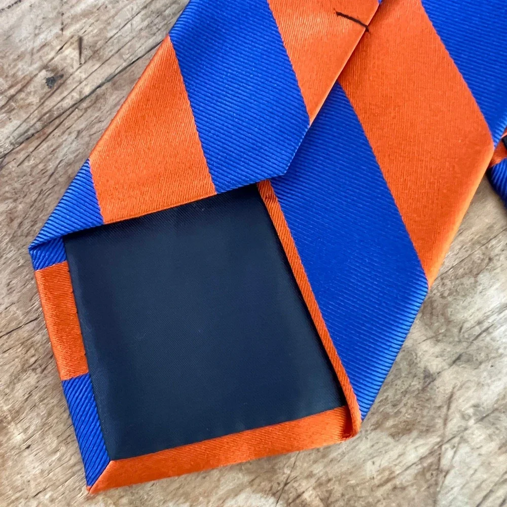 Signature Collection University of Florida Tie OS Mens Silk Striped Orange Blue